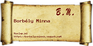 Borbély Minna névjegykártya